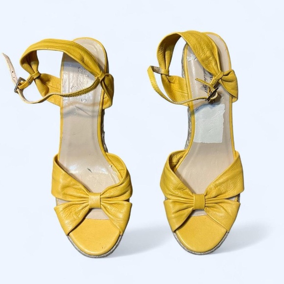 Y2K Yellow Bow Wedges by Talbots! - Picture 1 of 6